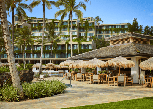 The exterior of The Sandbox restaurant at Hanalei Bay