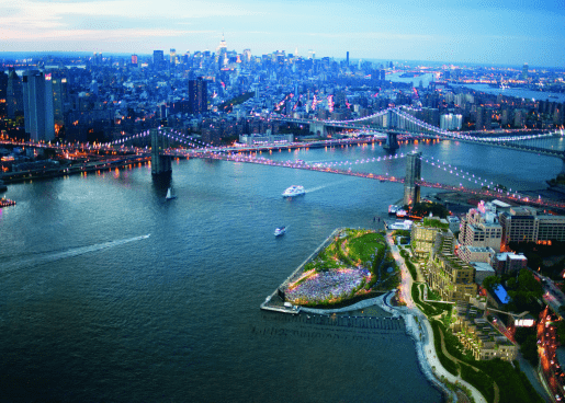 Aerial view of 1 Hotel Brooklyn Bridge