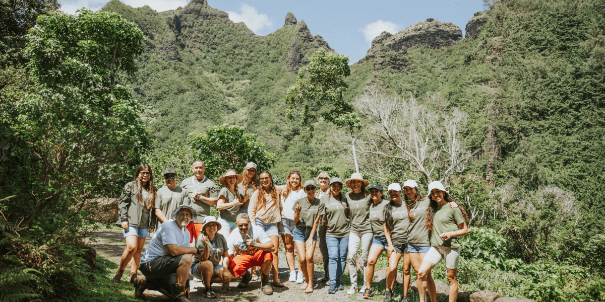 Team members volunteering at 1 Hotel Hanalei Bay